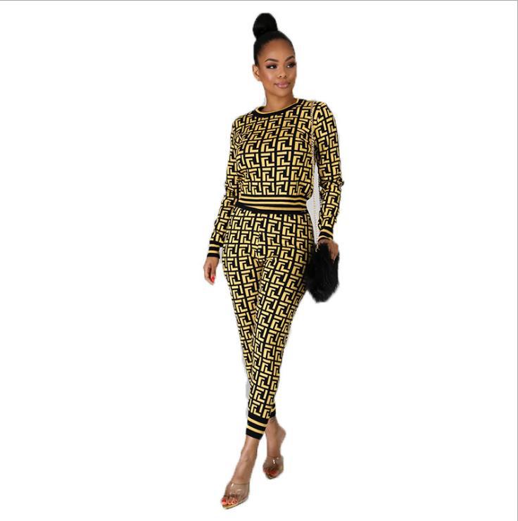 New Letter Women's Casual Fashion Women's Long-sleeved Two-piece Suit