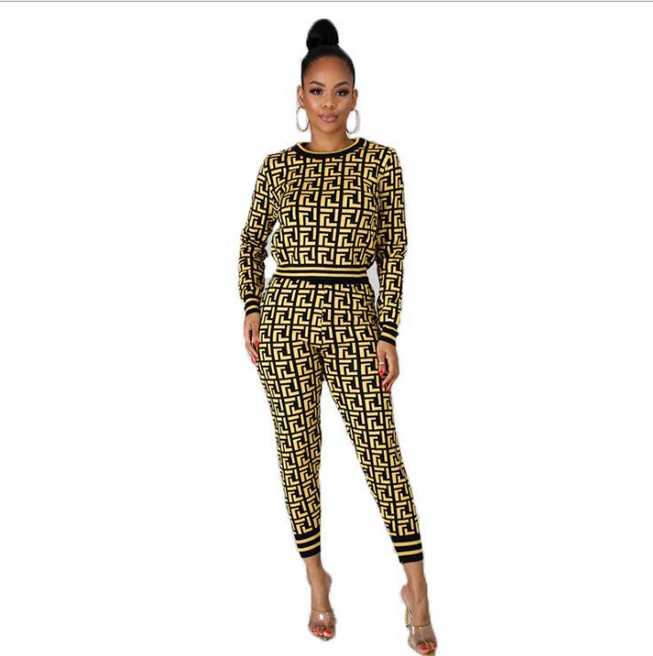 New Letter Women's Casual Fashion Women's Long-sleeved Two-piece Suit